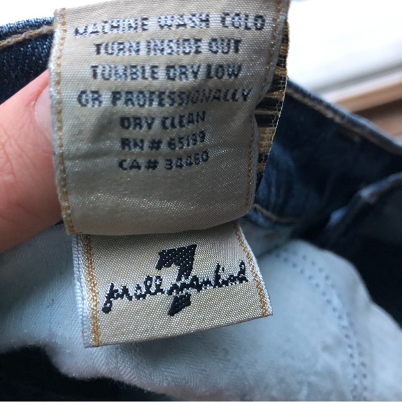 7 FOR ALL MANKIND Women's Washed Blue Studded Flared Low Rise Jeans Size 30 - Picture 10 of 15